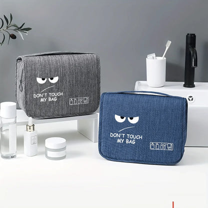 Cartoon Eye Portable Makeup Bag – Unisex Cosmetic Organizer & Toiletry Hanging Pouch for Travel, Shaving & Makeup Storage