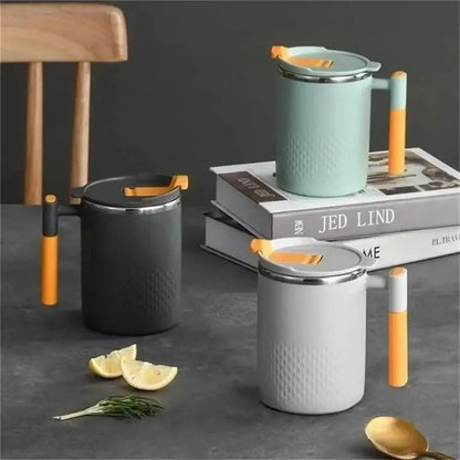 304 Stainless Steel Double-Layer Mug – Japanese Tea Cup, Coffee Cup, and Milk Cup with Tea Strainer