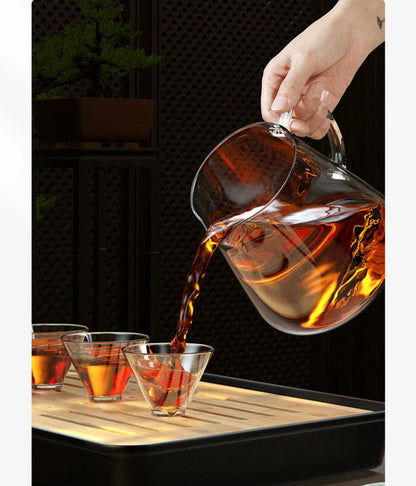 Heat-Resistant Glass Teapot with Stainless Steel Tea Strainer Infuser – Flower Kettle Kung Fu Teaware Set for Puer & Oolong Tea