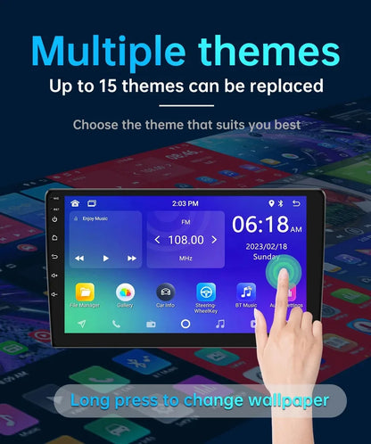 Android 13 Car Radio — 7/9/10" 2-DIN GPS Multimedia Player with 64GB, Wireless CarPlay & Android Auto