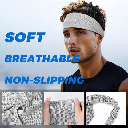 Cooling Sports Headband for Men & Women – Elastic Non-Slip Moisture-Wicking Sweatband for Running, Gym, Yoga & Hiking