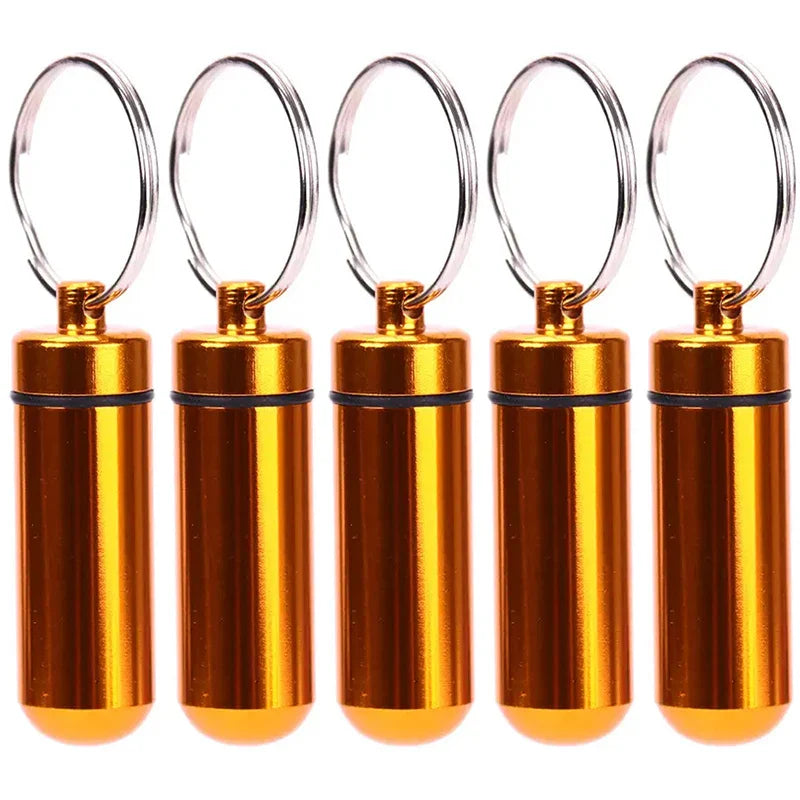 Portable Mini Travel Pill Box – Waterproof Medicine Capsule Container with Keychain for First Aid & Daily Use