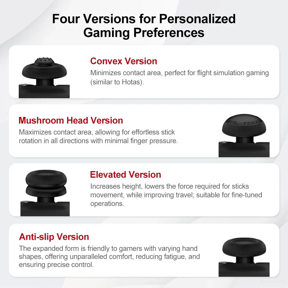 GameSir Colorful Silicone Thumb Grip Caps – Joysticks for GameSir, Xbox One/Series, Switch Pro, PS4 & PS5 Controllers