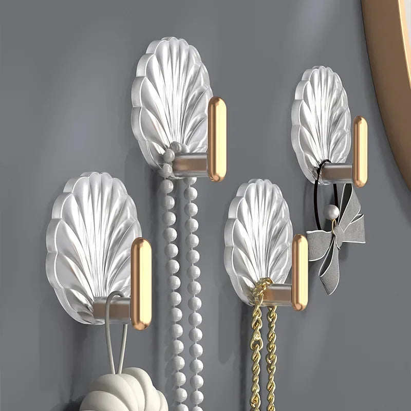 Strong Sticky Luxury Wall Hooks: Easy Install Coat Hanger Rack for Clothes, Towels, Bags, Keys, and More (1/2/4 Pieces)