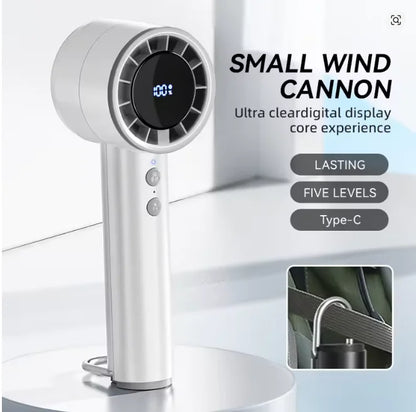 Silent High-Speed USB Handheld Fan – Portable Small Fan with LED Display, High Wind Power, and Cooling Air Conditioner Function