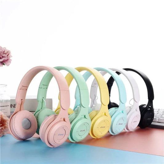 Y08 Wireless Bluetooth Macaron Headphones – Stereo Headband Gaming Headset with Mic for Mobile, Tablet & Gamer Girls