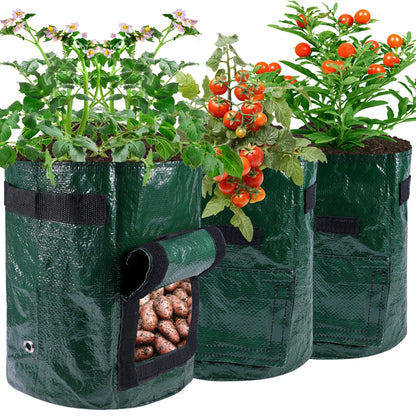 Potato Grow Bags – 3/5/10 Gallon Gardening Planter Bags for Potatoes, Tomatoes, Carrots & Vegetables