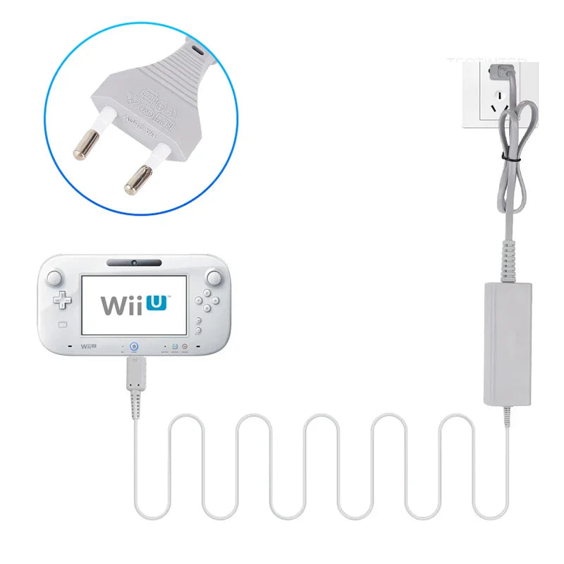 EU Plug AC Adapter Charger for Nintendo Wii U – Console & Remote Power Supply Cord