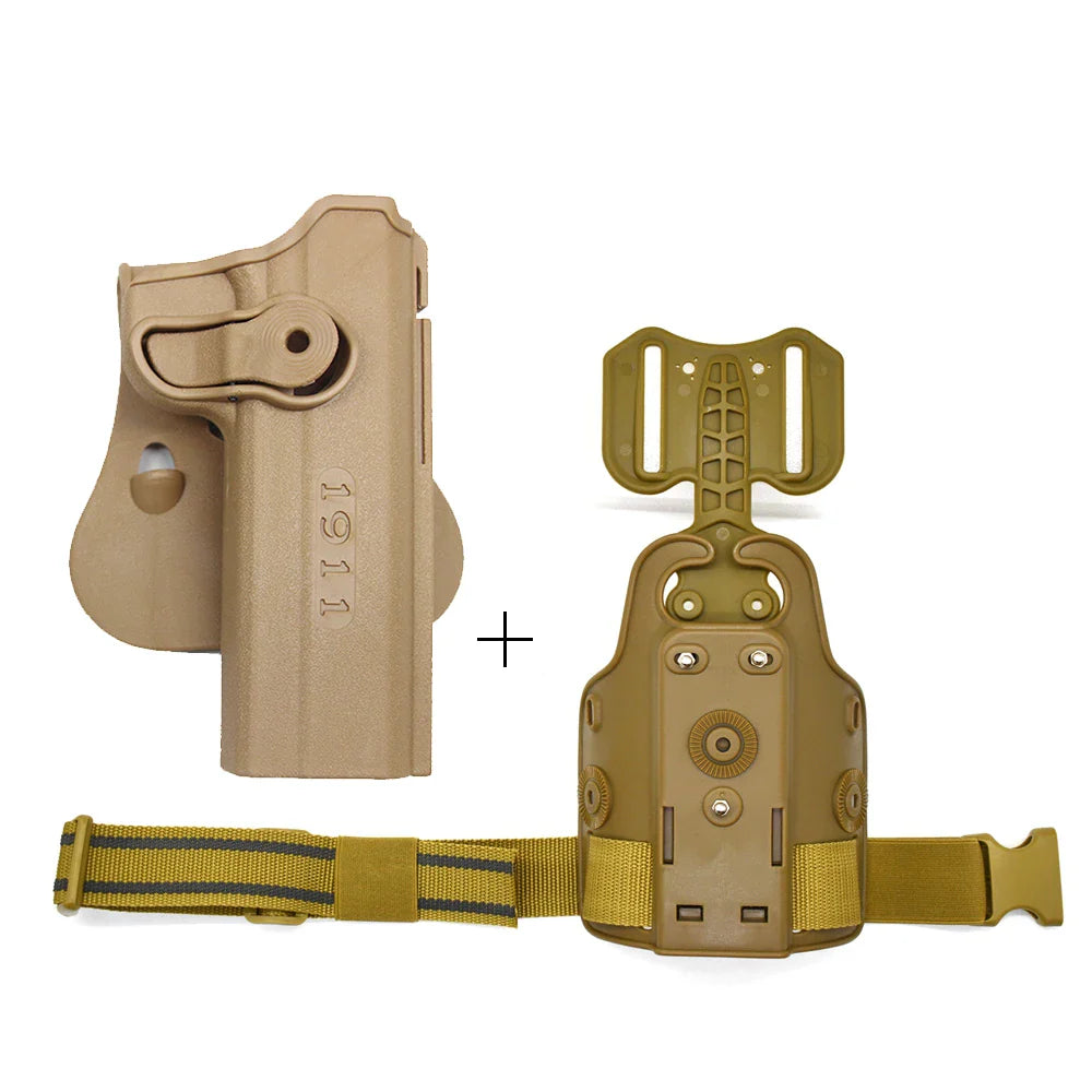Outdoor Tactical Thigh Drop Leg Holster - Compatible with Glock 17, Beretta M9, Colt 1911, PX4 Storm for Hunting