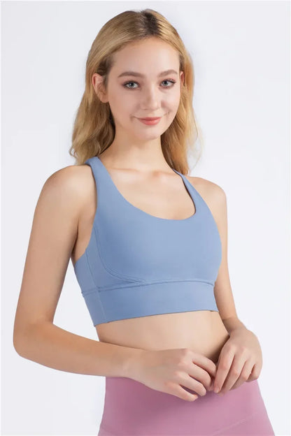 Women’s Summer Crossback Sports Bra — Breathable Fitness & Yoga Tank Top | Gym Crop Top