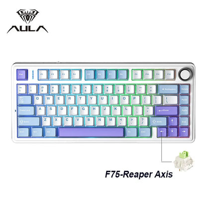 AULA F75 Gaming Mechanical Keyboard - 75% RGB Gasket Mount Hot-Swappable Keyboard with PBT Keycaps