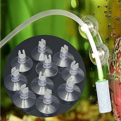 10pcs Rubber Aquarium Suction Cups – Holders for Air Line Tubes, Hoses, and Pumps