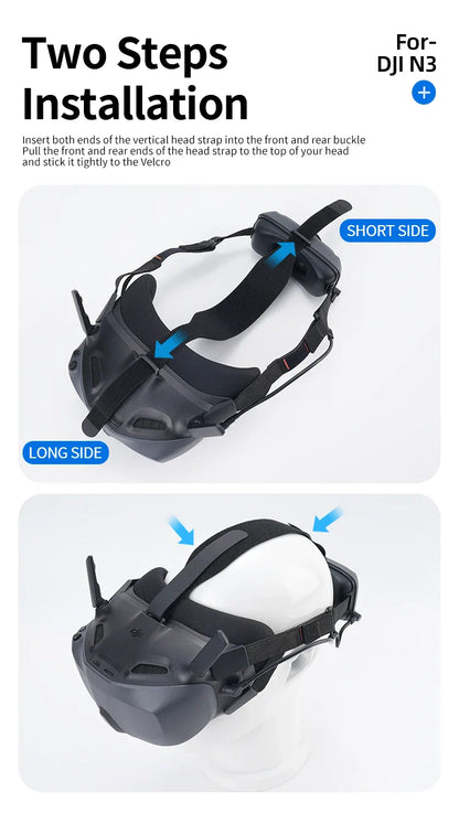 Hibloks Headband for DJI Neo & Avata 2 N3 – Protective, Pressure-Relief, Vertical Line Auxiliary Strap