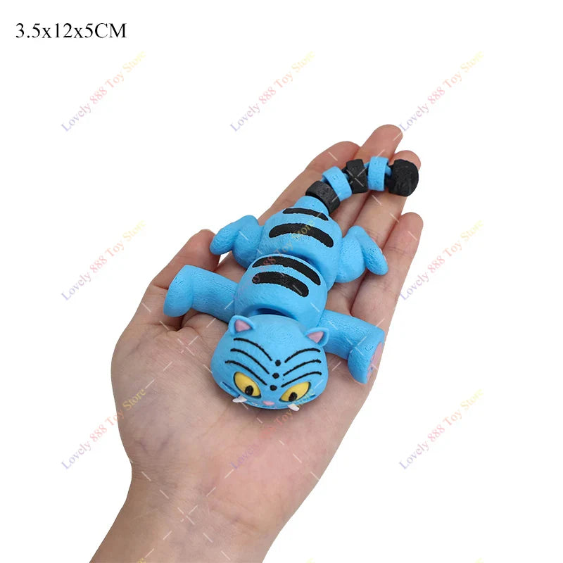 3D Printed Kpop Demon Hunters Flexi Figurine – Derpy Tiger Anime Movie Toy Model Ornament, Collectible Fan Gift