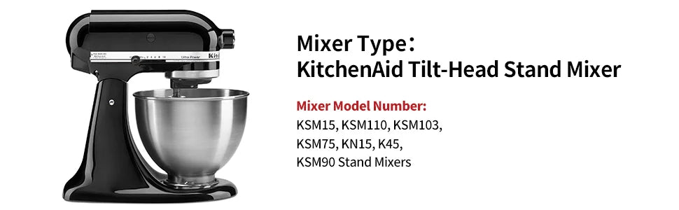 K45WW Wire Whip Attachment for Tilt-Head Stand Mixer – Stainless Steel Egg Beater & Cake Whisk for KitchenAid