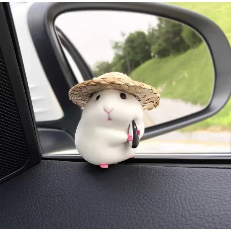 Cute Hamster Car Console Doll – Fun Car Interior Pendant & Cool Dashboard Decoration Accessory