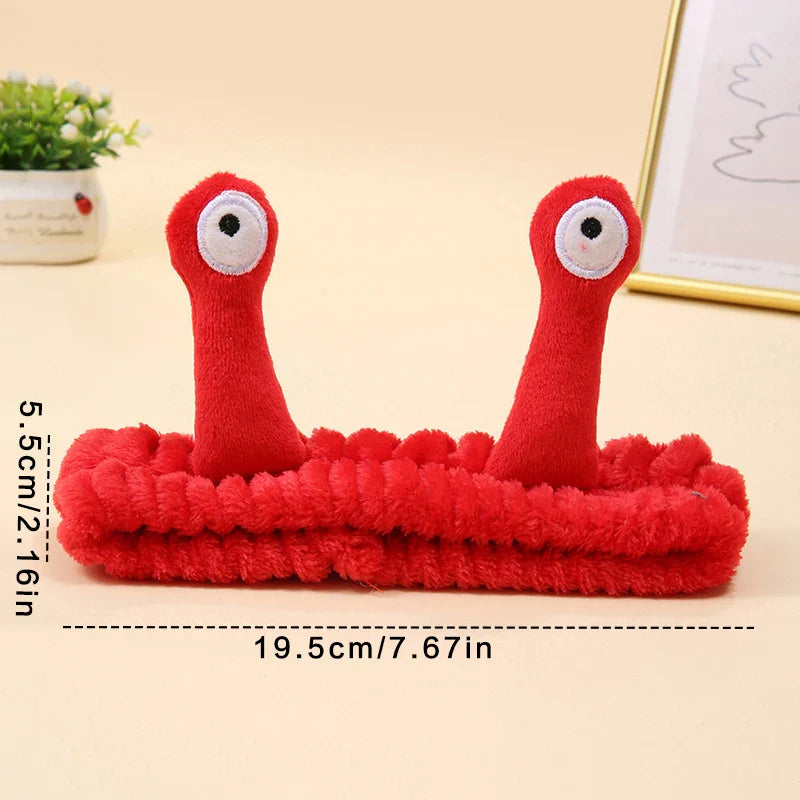 Cute Animal Ears Headband – Soft Coral Fleece with Fluffy Ball, Elastic Hair Band for Makeup & Face Washing