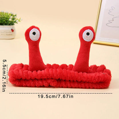 Cute Animal Ears Headband – Soft Coral Fleece with Fluffy Ball, Elastic Hair Band for Makeup & Face Washing