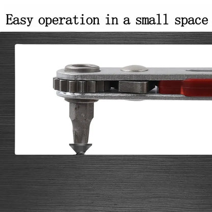 Multifunctional Ratchet Screwdriver: Bidirectional, Forward & Reverse Elbow Design - Includes Flat Head, Cross, and Slotted Tools