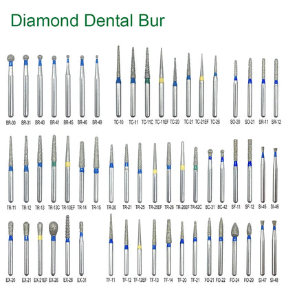 5pcs FG Dia 1.6mm Dental Drills – High-Speed Handpiece Diamond Burs for Teeth Whitening