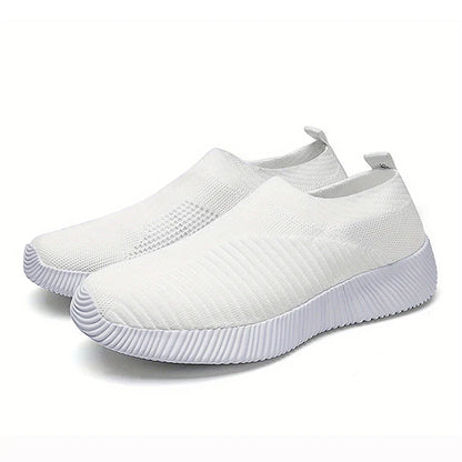 Women’s Slip-On Sock Sneakers – Breathable Flat Casual Vulcanized Sports Shoes Zapatillas