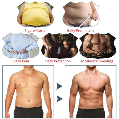 Men’s Abdomen Reducer Body Shaper Vest – Sweat Sauna Waist Trainer for Belly Slimming & Fat Burning Fitness
