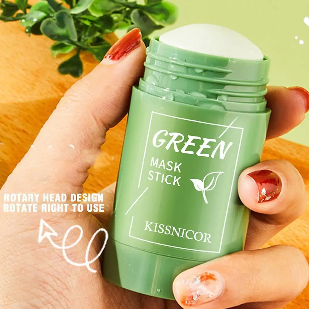 40g Green Tea Blackhead Removal Solid Mask – Pore Cleansing Stick for Blemishes & Shrinking Pores, Korean Skin Care