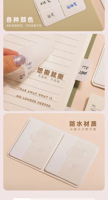 Waterproof Index Stickers - Small Transparent Cards for Office, Note Marking & Classification Index Tabs