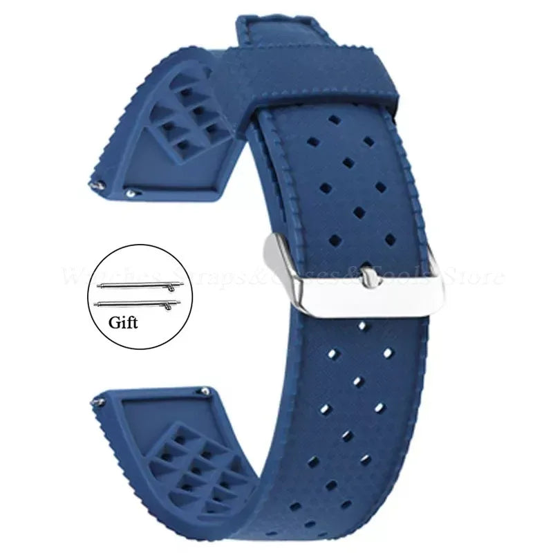 Premium Tropic Silicone Watch Strap – 20mm & 22mm Quick Release Waterproof Rubber Bracelet for Seiko, Oris & Omega