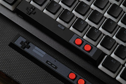 Retro Gamepad Keycap 6.25u Spacebar – Artisan ABS Keycap for MX Switches, Black & White for Mechanical Gaming Keyboards