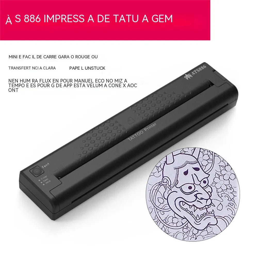 ATS886 A4 Wireless Tattoo Thermocopier – Bluetooth Thermal Printer for Mobile & PC Tattoo Transfer