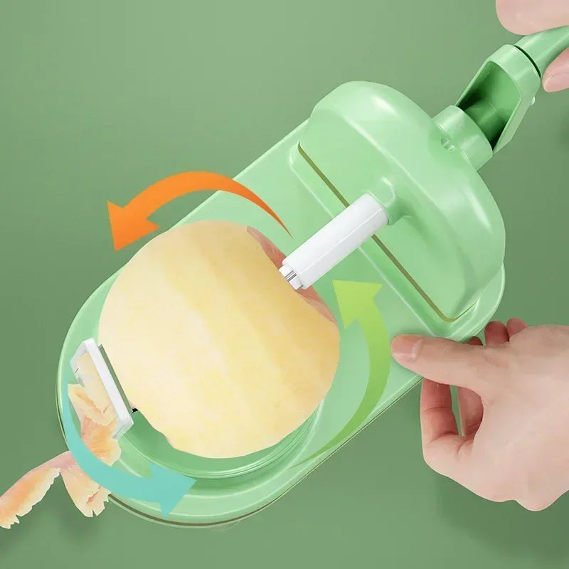 Hand-Cranked Manual Apple and Pear Peeler Slicer with Built-In Corer - Rotating Fruit Peeling Kitchen Gadget