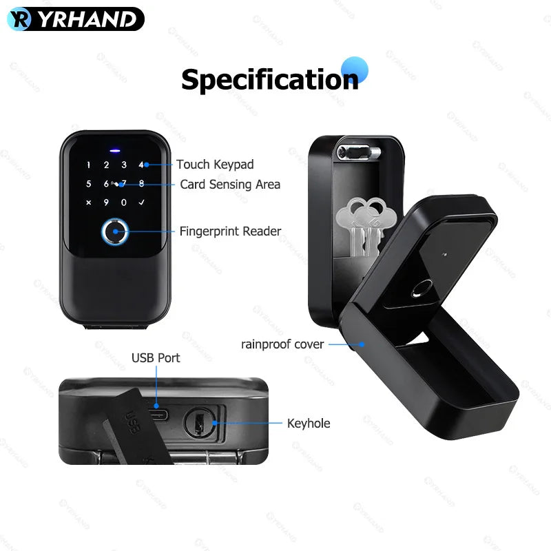 TTlock Smart Key Lock Box – Wireless Digital Code & Bluetooth Key Safe, App-Controlled Electronic Key Box for Home or Host