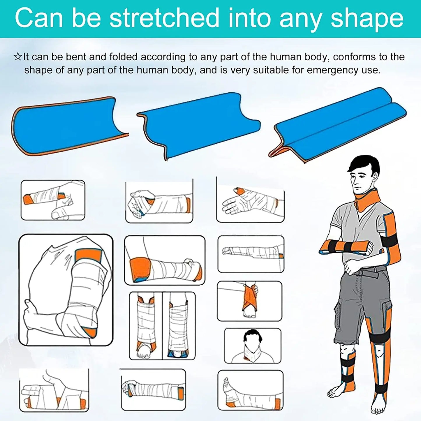 Aluminum Medical Splint Roll – Emergency First Aid Fracture Support for Neck, Arm, Leg & Pet Rescue