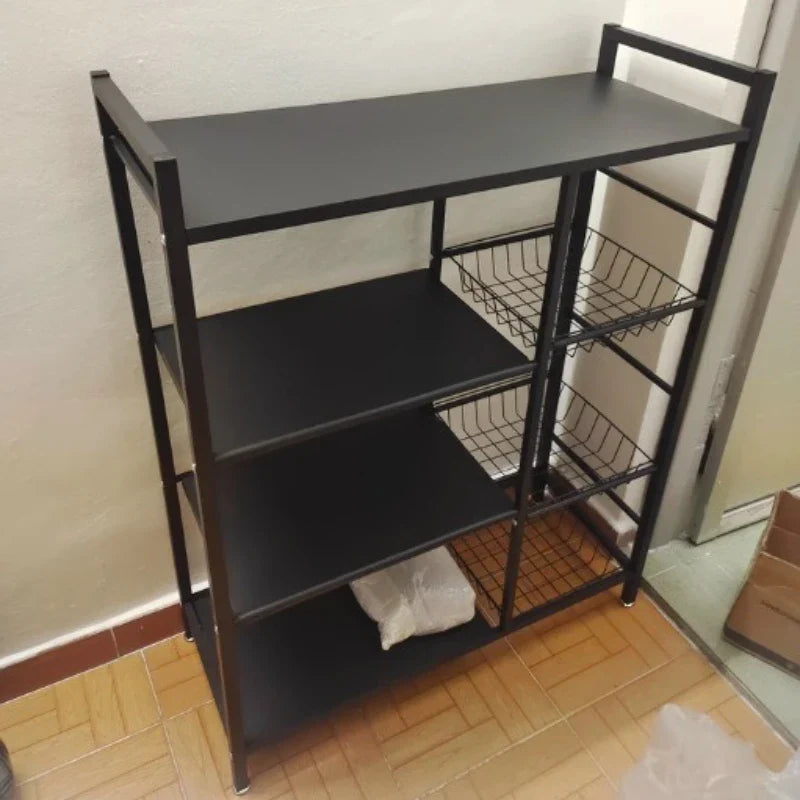 Multi-Tier Freestanding Kitchen Storage Shelf – Movable Vegetable, Snack & Grocery Organizer Rack, Bathroom Storage Solution