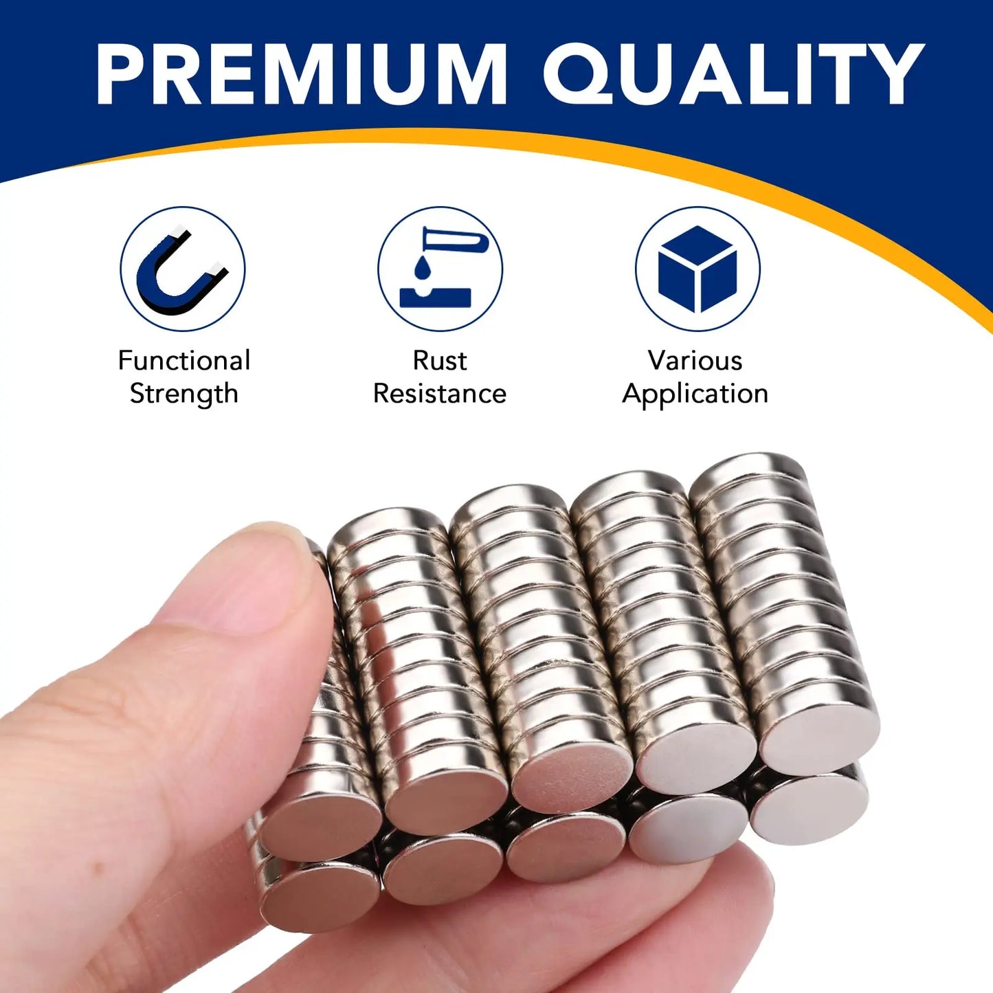 Super Strong Neodymium Disc Magnets - Powerful Rare Earth Magnets for Fridge, DIY, Building, Science, Crafts, and Office Use