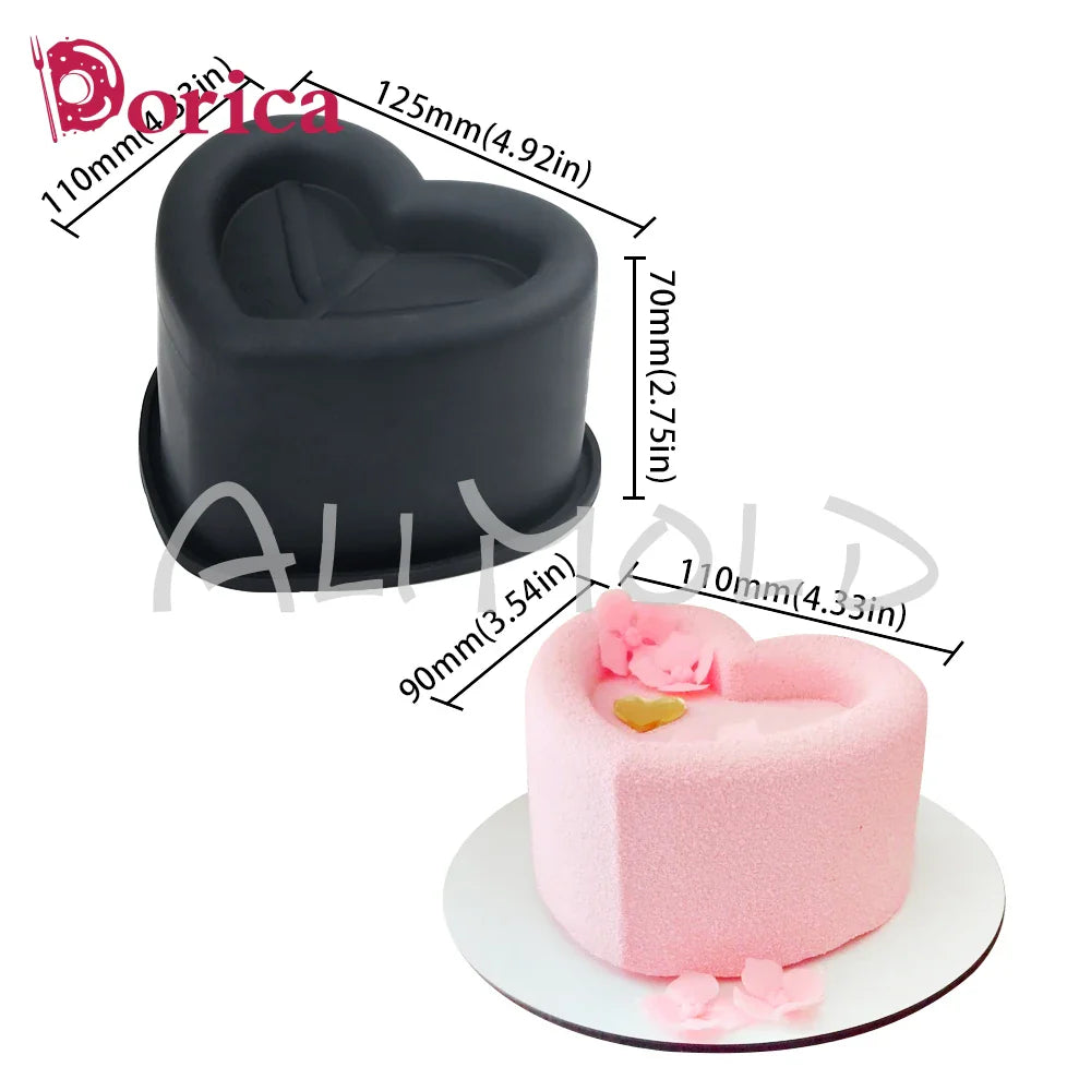 Dorica Silicone Baking Mold — Round, Heart, Star & Square Bento Cake, Chocolate, Mousse, Soap & Candle Moulds for Kitchen Bakeware