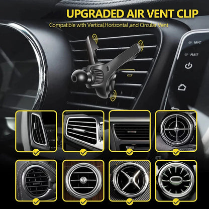 17mm Ball-Head Car Air Vent Clip — Universal Air Outlet Phone Holder Hook Clamp for Mobile & GPS