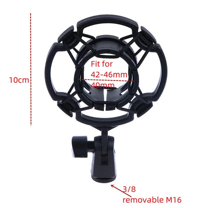 Professional Condenser Microphone Shock Mount - Universal Studio Recording Holder Bracket for Large Diaphragm Mics
