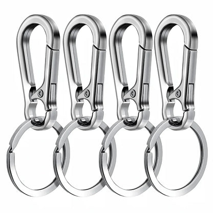 4PCS Metal Carabiner Keychain Clips - Portable Key Ring Holder Organizer for Car Keys & EDC Gear