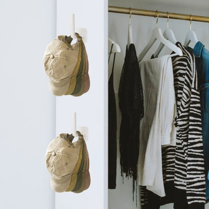 Adhesive Hat Hooks for Wall - 1/2 Pcs Cap Holder Hat Rack for Baseball Caps, No-Drilling Hat Hanger Storage and Display Organizer