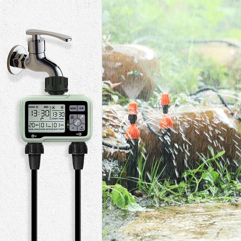 Super Timing System 2-Outlet Water Timer - Precise Outdoor Automatic Irrigation, Fully Adjustable Watering Program