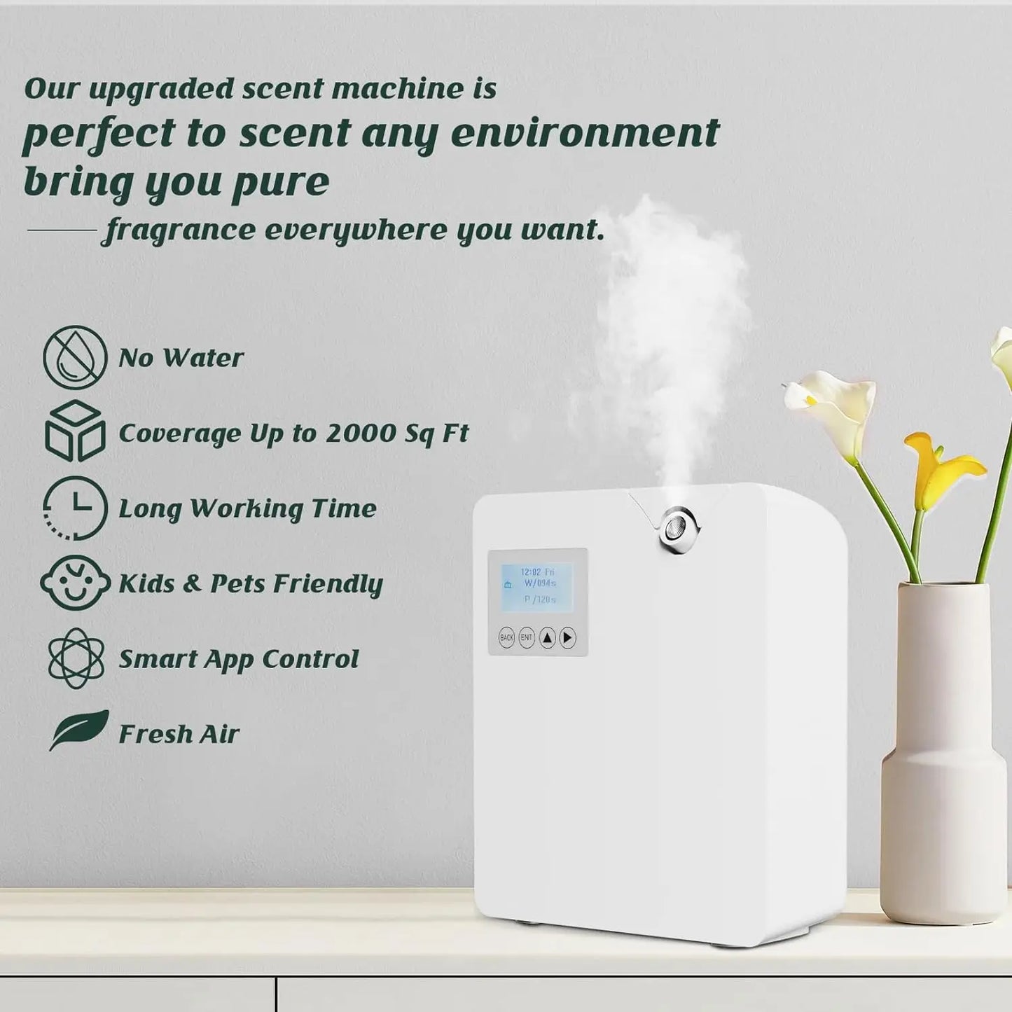 300ml WIFI-Controlled Aromatherapy Diffuser – Essential Oil Air Freshener & Smell Distributor for Home & Hotel