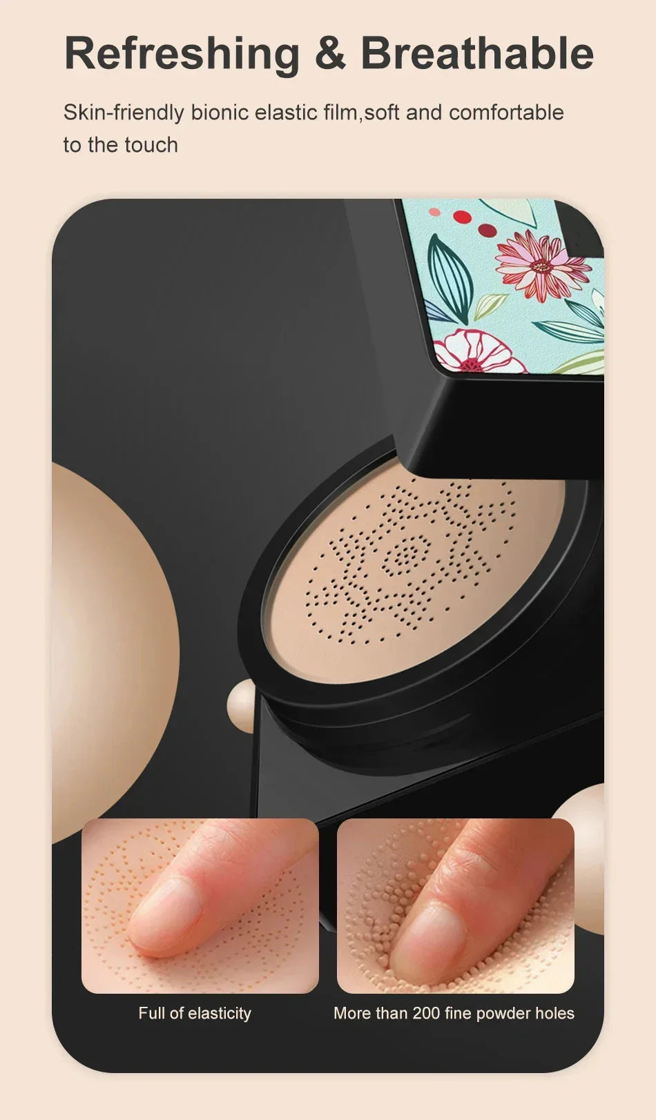 Mushroom Head Air Cushion CC Cream – Natural Moisturizing Foundation, Whitening Concealer & Oil-Control BB Makeup
