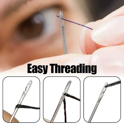 Side Hole Blind Sewing Needles – Stainless Steel Self-Threading Hand Sewing Pins for DIY & Home Use