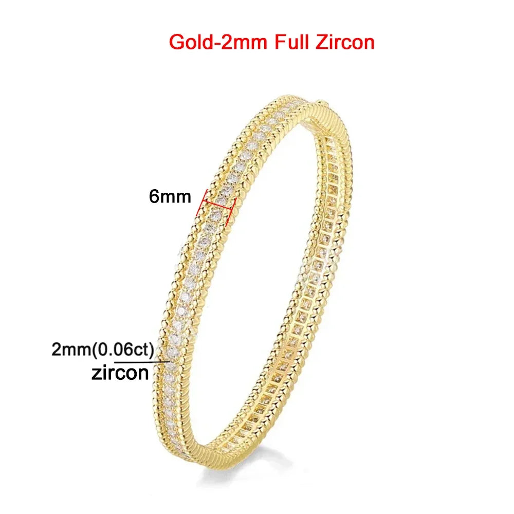 2mm Full Moissanite Bracelet – GRA Certified, 925 Sterling Silver, 18K Gold Plated Luxury Bangle for Women