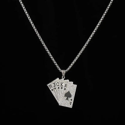 Ace of Spades Playing Card Necklace – Trendy Pendant Chain for Men & Women