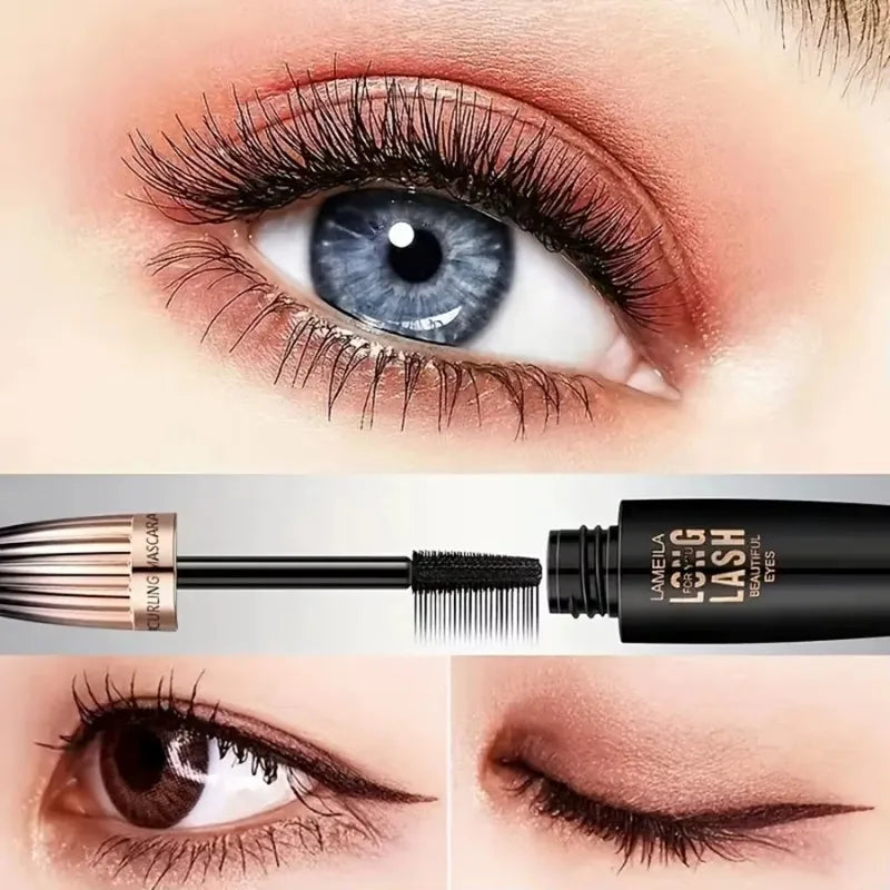 Waterproof 4D Mascara – Thick, Long, Smudge-Proof, Plumping & Curling Eye Makeup