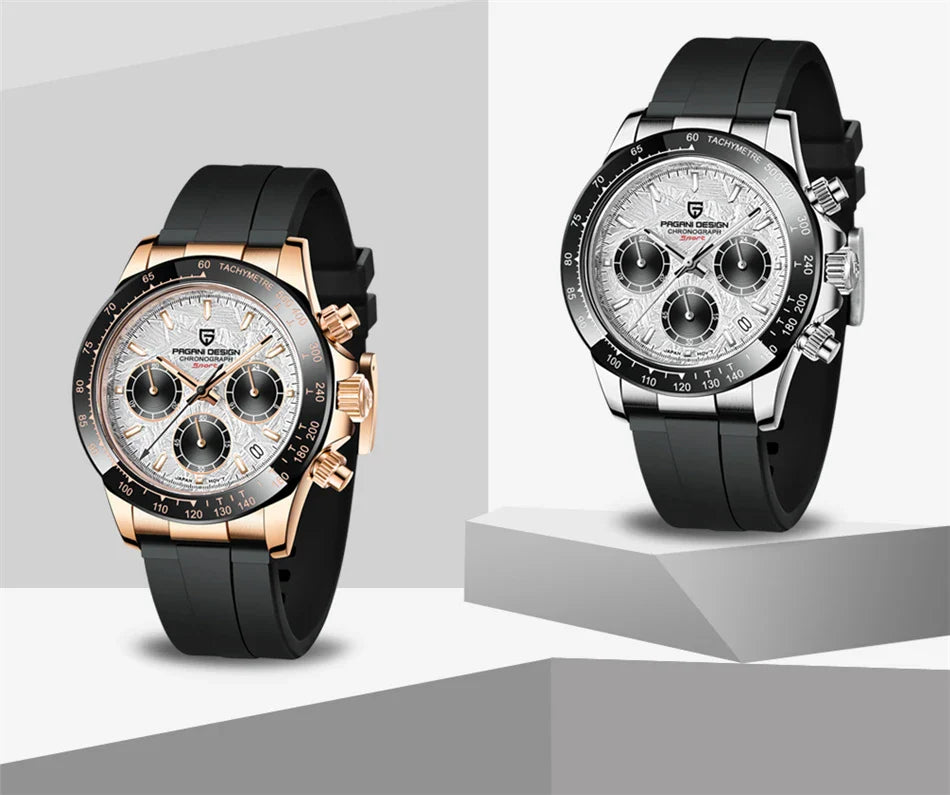 40mm PAGANI DESIGN V2 Men’s Quartz Watch – Sapphire Retro Chronograph Stainless Steel Waterproof