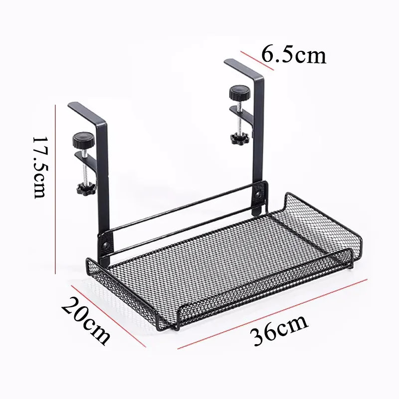 Under-Desk Cable Management Tray – No-Drill Steel Wire Organizer Rack & Storage Shelf